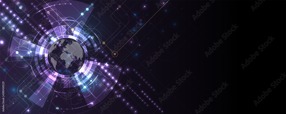 abstract background image concept of the world of technology and communication data network