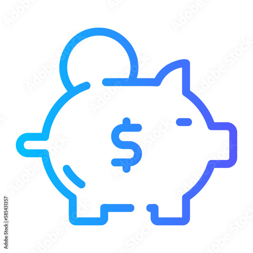 piggy bank gradient icon