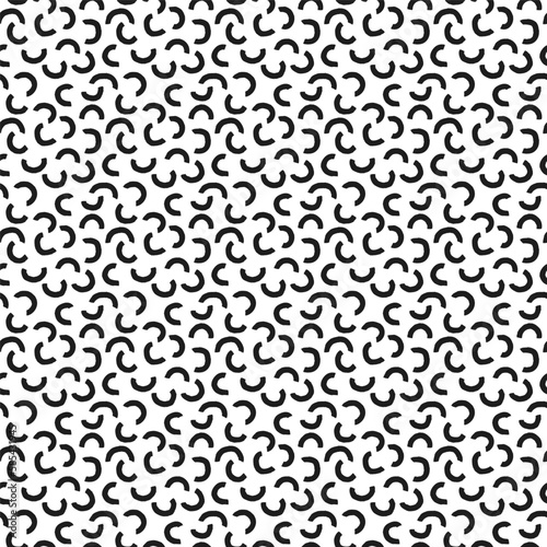 Vector seamless pattern with hand drawn black semicircles. Monochrome template for printing  packaging  textiles  design