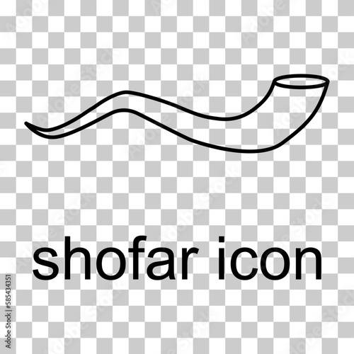 Shofar horn icon, graphic religion design symbol, ritual web sign vector illustration