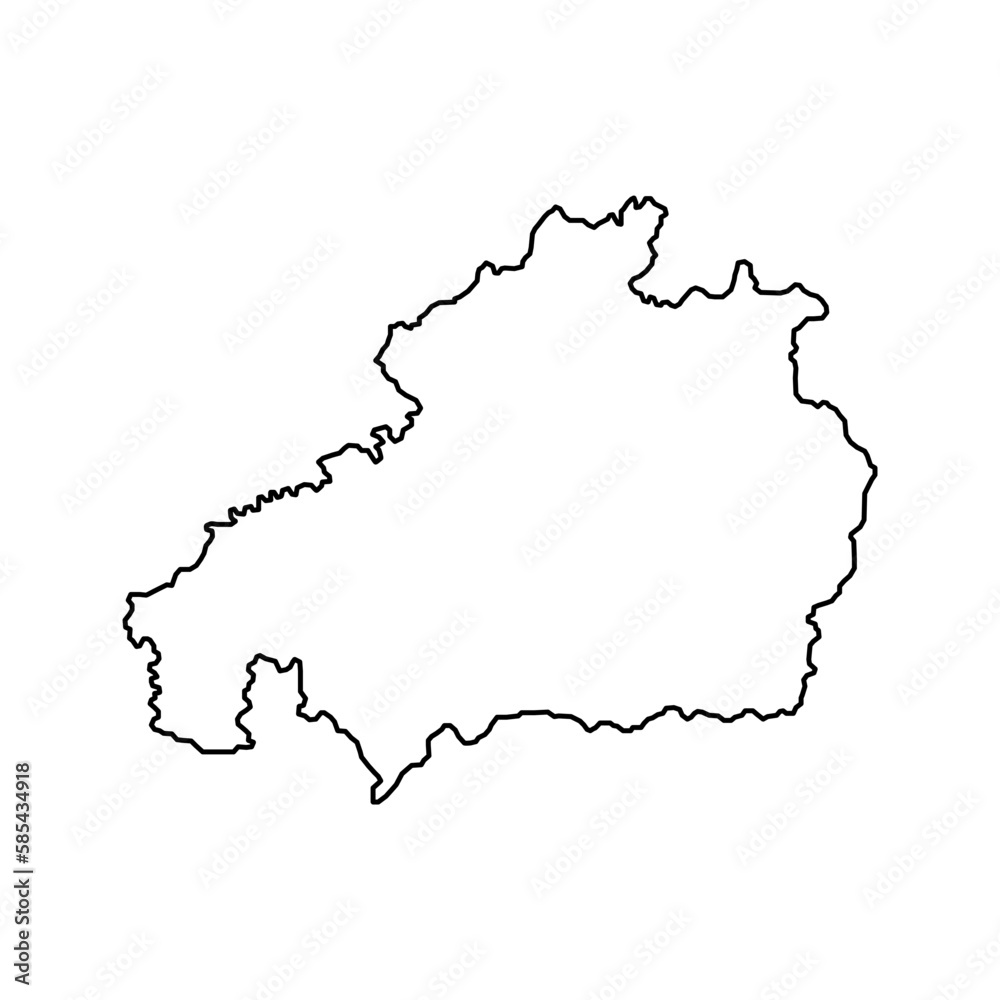 Obraz premium Castelo Branco Map, District of Portugal. Vector Illustration.