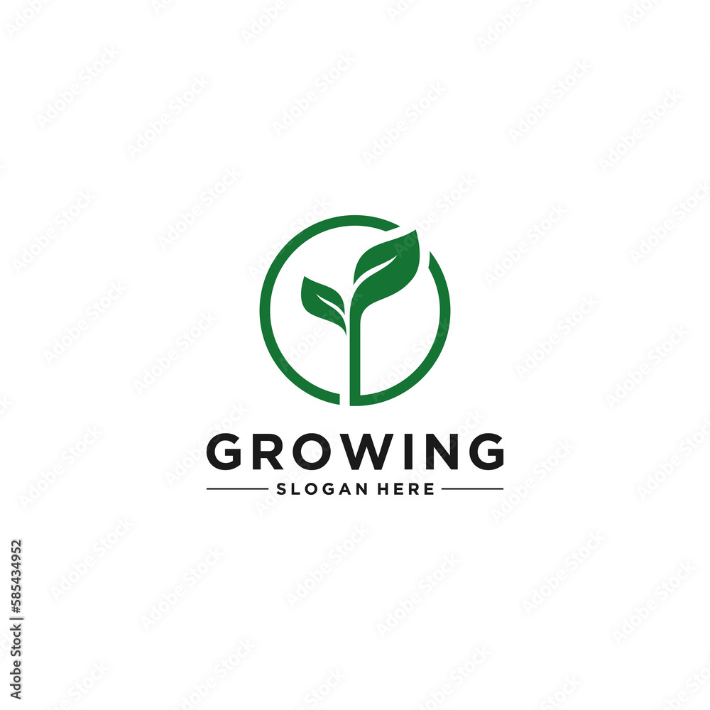 growith logo template in white background growith logo template in white background