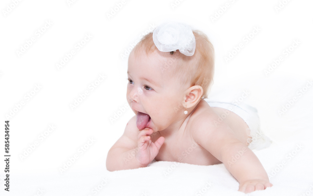happy baby on a light background