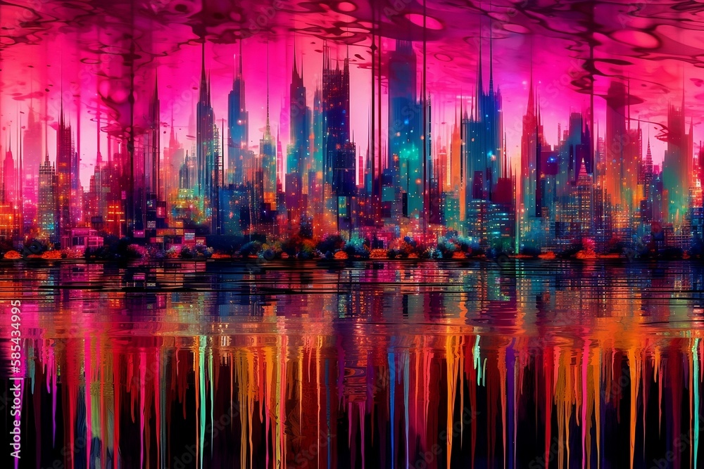 Naklejka premium Glitch Gradient Digital Illustration 
