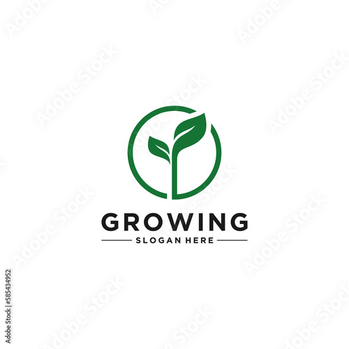 growith logo template in white background