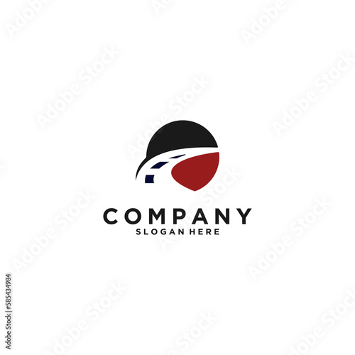 easy recognizable simple road logo on white background