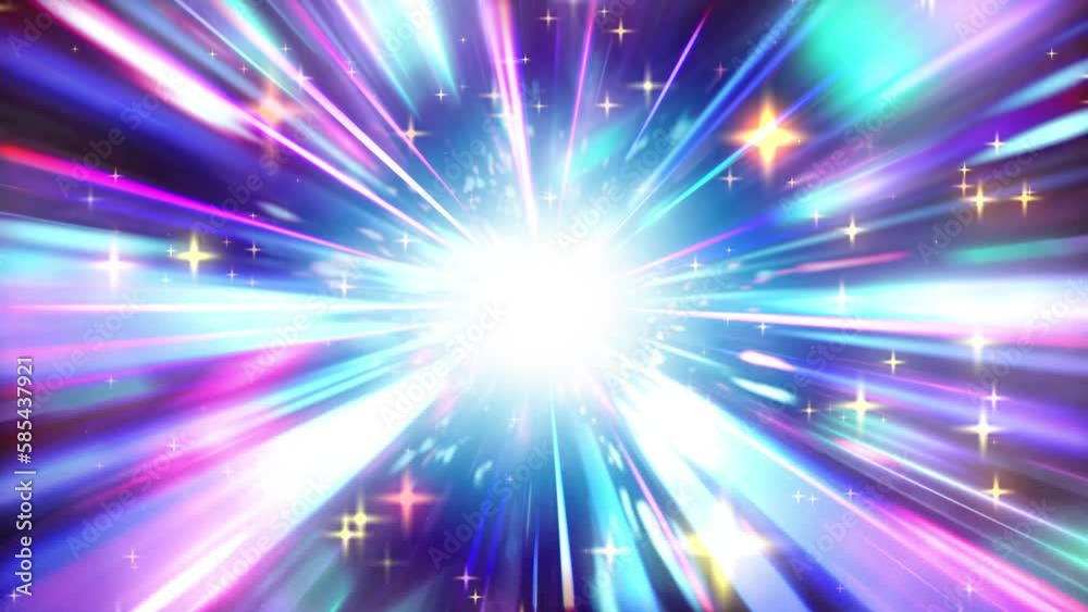 Glittering concentrated lines. Light that spreads radially. background video. cosmic twinkle