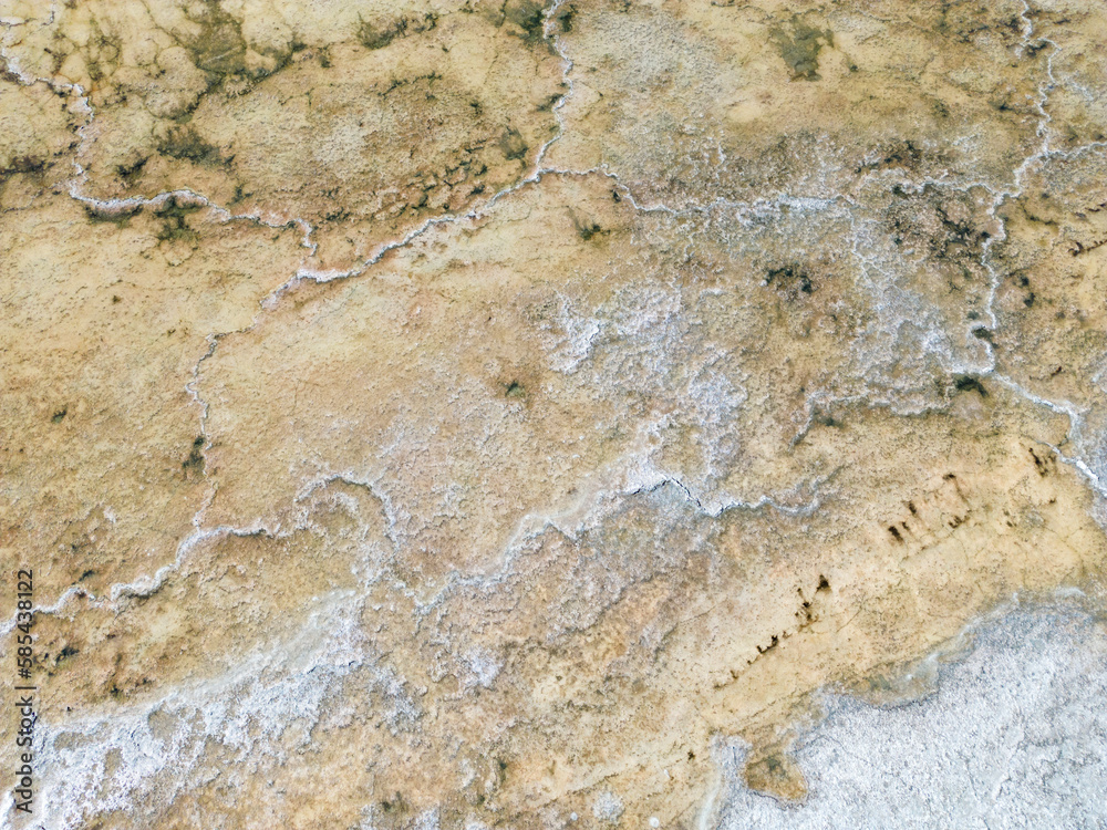 Obraz premium Completely dried out salt lake beside the Ruta40 in Argentina, South America - viewed from above