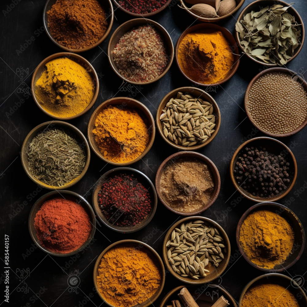 Temperos e condimentos culinários criado por IA Temperos e condimentos culinários criado por IA
