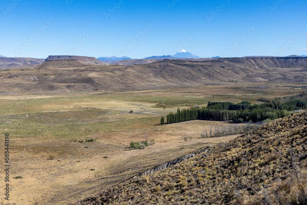 Naklejka premium Landscape shot of the Argentinian Pampa in the Province Neuquén - Traveling South America