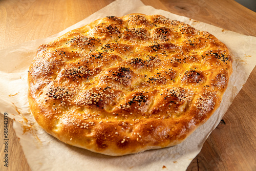 ramadan pita bread with sesame