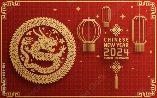 Happy chinese new year 2024 year of the chinese dragon zodiac