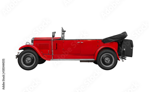 Obraz na płótnie Old red convertible car isolated on white background. w salonie