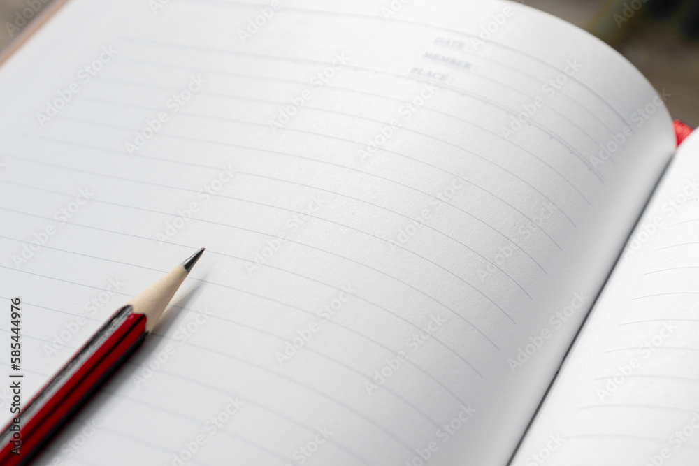 A wooden pencil placed on an opened book. A wooden pencil placed on an opened book.