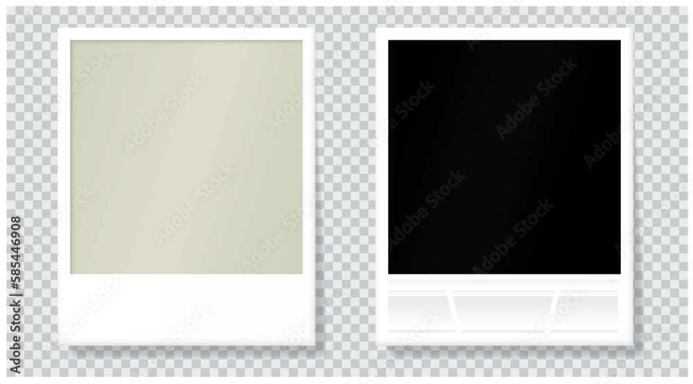 vector illustration of blank instant photo, front and back vector illustration of blank instant photo, front and back