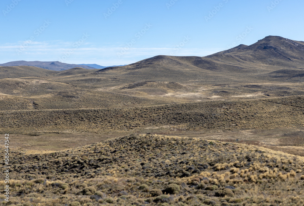 Landscape shot of the Argentinian Pampa in the Province Neuquén - Traveling South America Landscape shot of the Argentinian Pampa in the Province Neuquén - Traveling South America