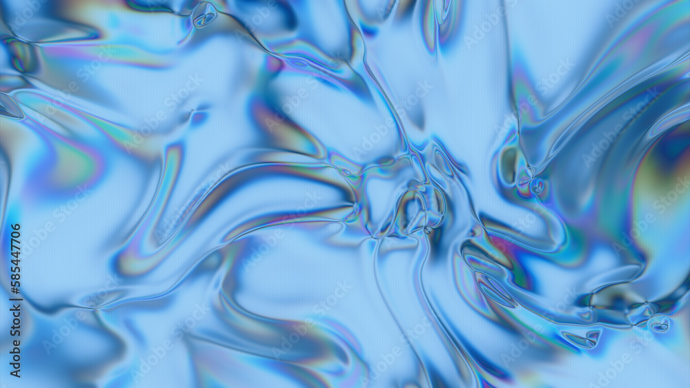 Closeup of Abstract Smooth Chromatic fluid waves, iridescent holographic foil, with LED Texture background for branding and product presentation. High quality details Closeup of Abstract Smooth Chromatic fluid waves, iridescent holographic foil, with LED Texture background for branding and product presentation. High quality details