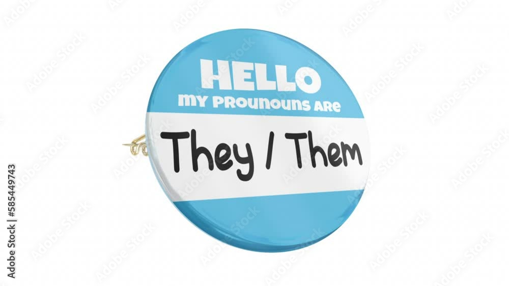 Hello My Pronouns Are They Them Button Pin Gender Identity 3d Animation Hello My Pronouns Are They Them Button Pin Gender Identity 3d Animation
