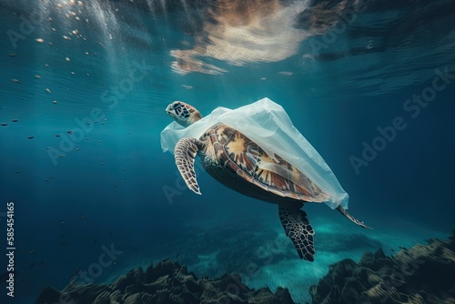 Eco Pandemic: Devastating Effects of Sea Turtle Entrapment in Our Oceans. Generative AI