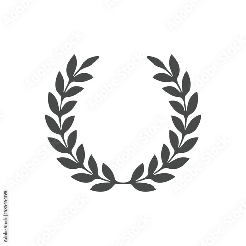 Floral Victory Laurel Wreath Vector Icon Illustration