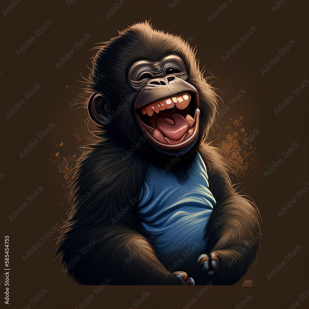 gorilla baby illustration
