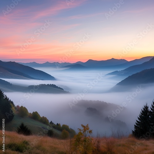 fog over the mountains