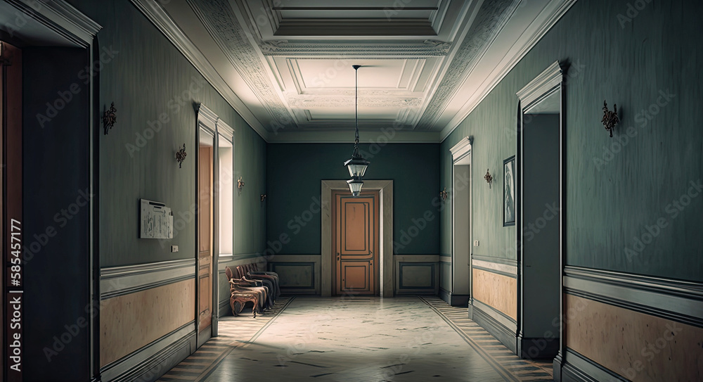 An empty hallway - Generative AI An empty hallway - Generative AI