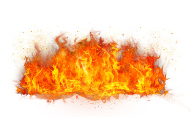 Fire flame on transparent background.