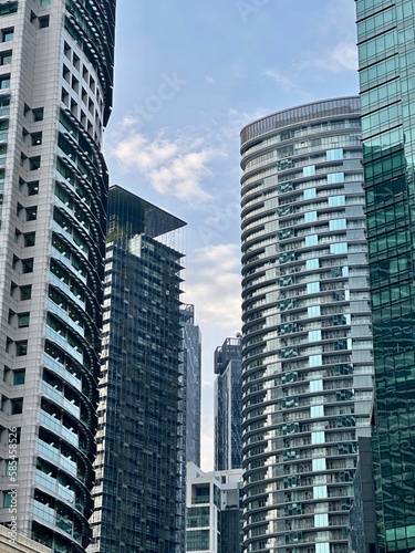 Low angle view of cityscape of Kuala Lumpur