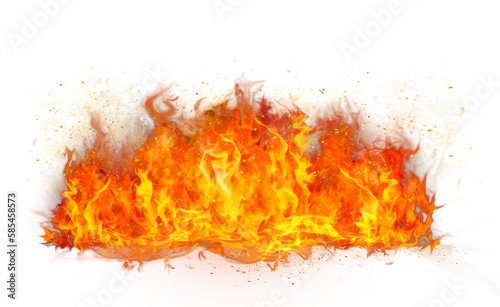 Fire flame on transparent background.