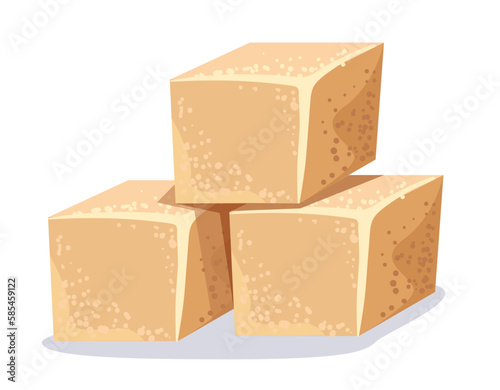 Sugar sack bag cube isolated concept. Vector graphic design illustration
