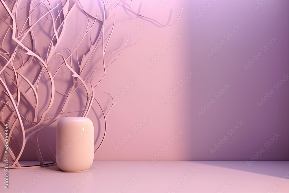 Original pastel purple tones background image in minimalistic design with interesting light glare. Background for the presentation.