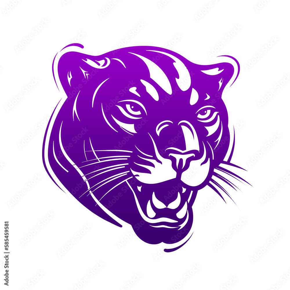Logo Panther on Isolated Tansparent Background, png. Generative AI