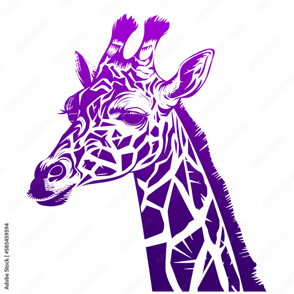 Logo Giraffe on Isolated Tansparent Background, png. Generative AI