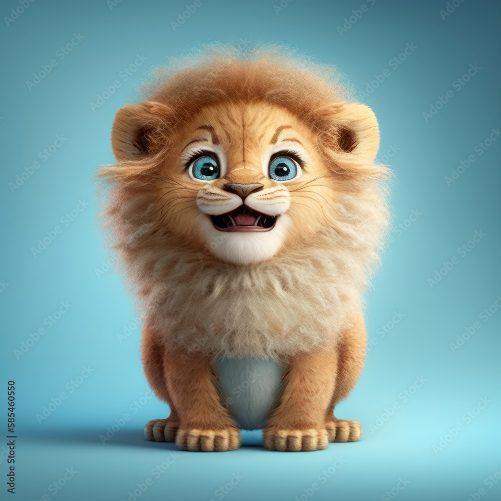 Obraz premium The King of Cuteness: A Baby Lion to Steal Your Heart