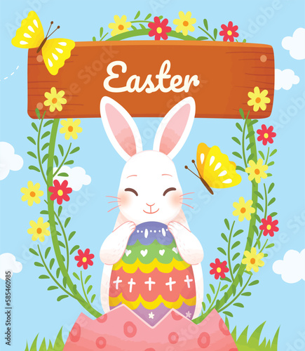 Happy easter day media social stories template
