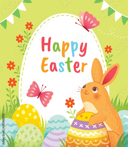 Happy easter day media social stories template