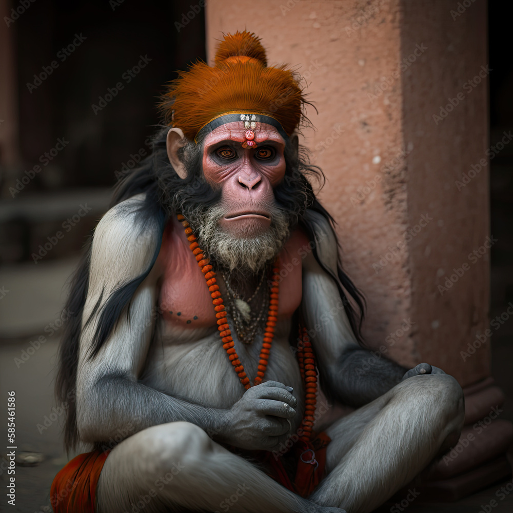 indian god monkey holy hanuman jayanti mythology illustration ...