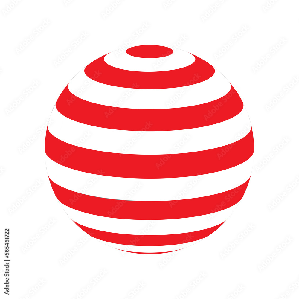 plastic ball with red and white stripes plastic ball with red and white stripes