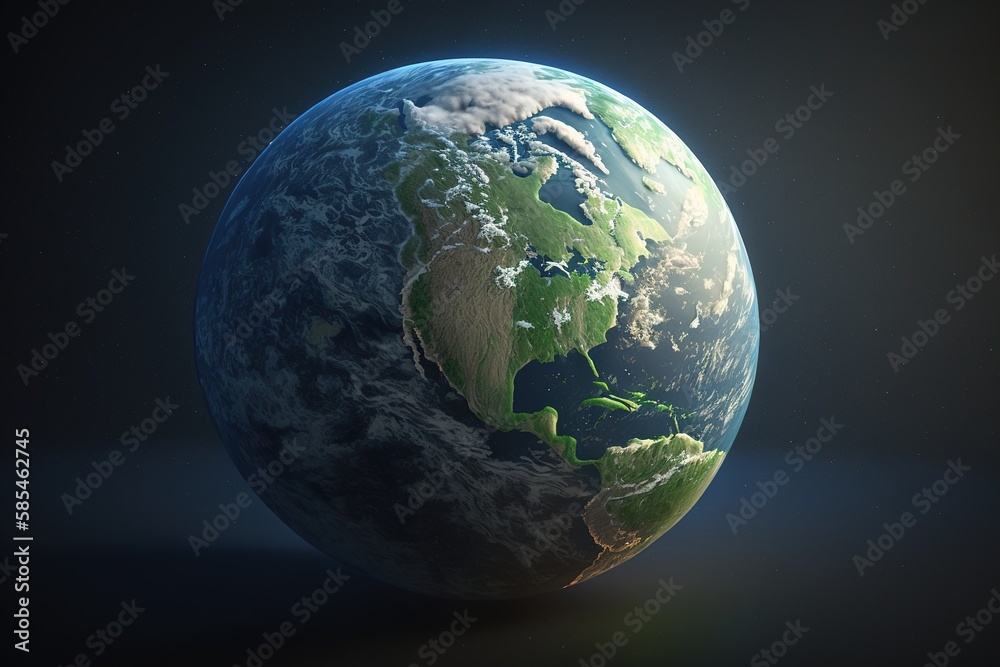 Planet earth from leaves. Concept of reforestation and planet health, earth day .generative ai