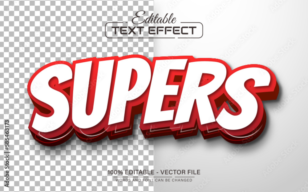 Super red 3d style text effect