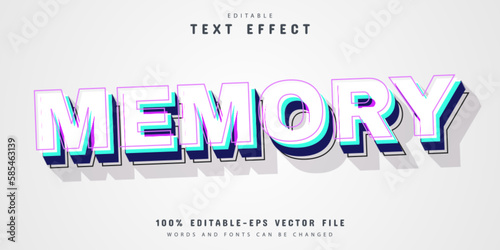Memory white 3d style text effect