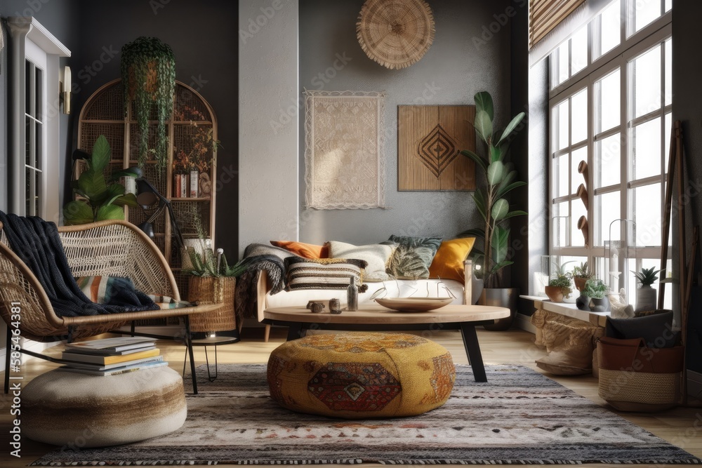 Boho style living room