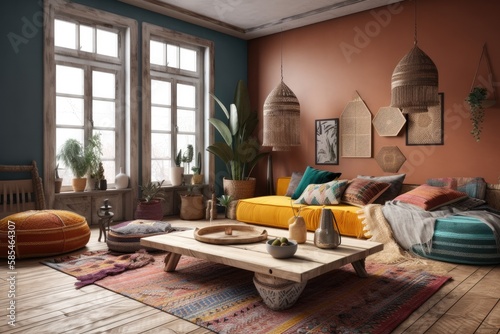Boho style living room