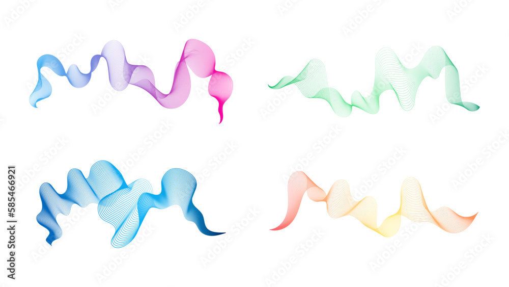 Abstract backdrop with wave gradient lines