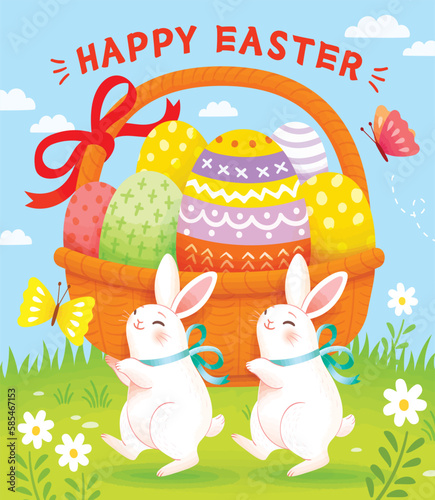 Happy easter day media social stories template