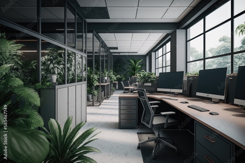 Fototapeta premium Modern office architecture design render