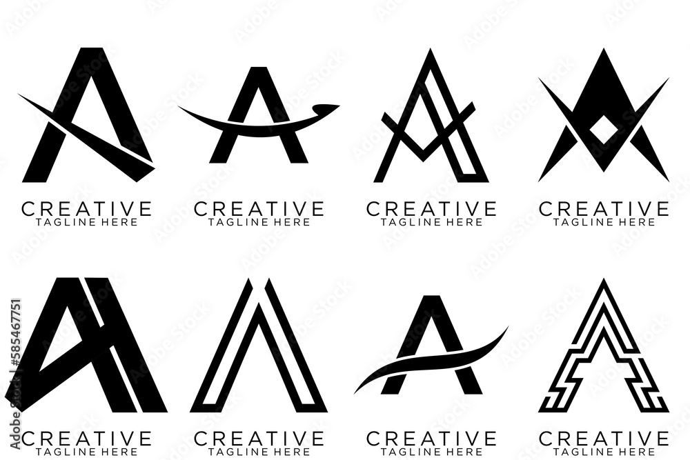 logo collection, Abstract letter A logo design. icons for business of luxury, elegant, simple. logo collection, Abstract letter A logo design. icons for business of luxury, elegant, simple.