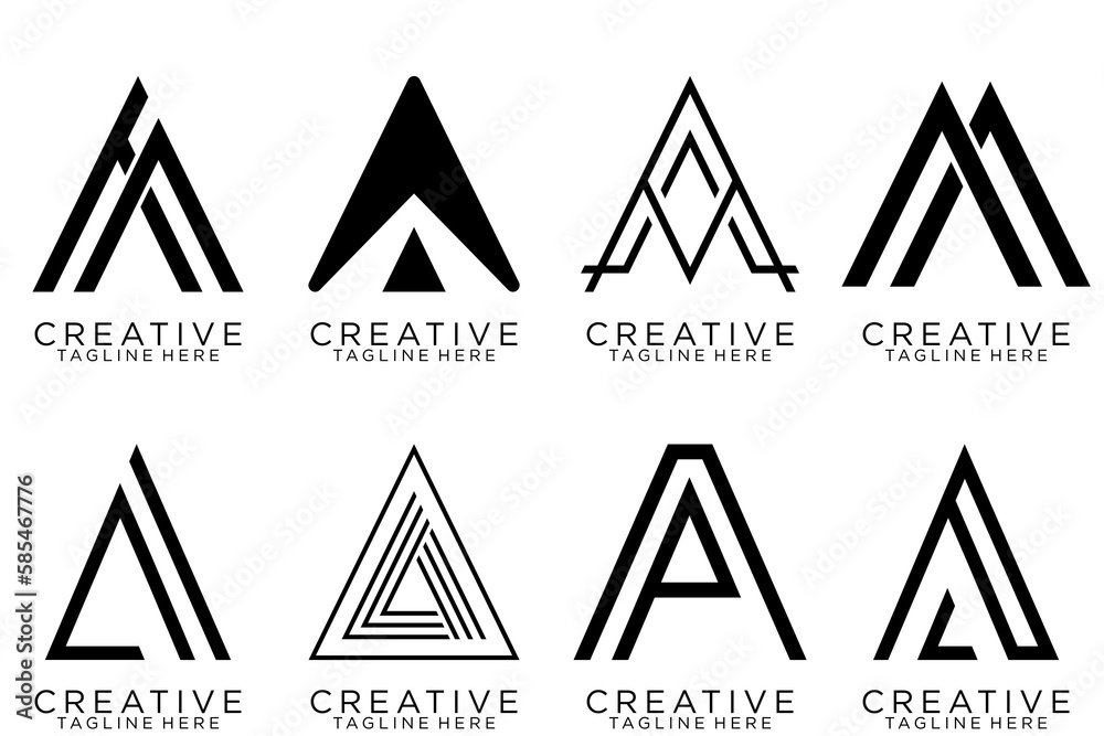 logo collection, Abstract letter A logo design. icons for business of luxury, elegant, simple. logo collection, Abstract letter A logo design. icons for business of luxury, elegant, simple.