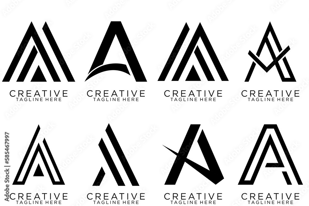 logo collection, Abstract letter A logo design. icons for business of luxury, elegant, simple. logo collection, Abstract letter A logo design. icons for business of luxury, elegant, simple.